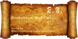 Roskovics Noémi névjegykártya